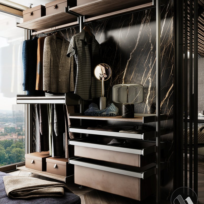 Custom Modern Wooden Walk in Clothes Wardrobe System Bedroom Furniture Metal /Aluminum L Shape Corner Wardrobe Closet