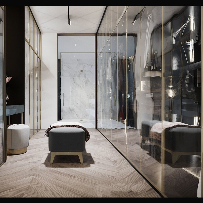 Custom Luxury Furniture Wooden/Melamine Clothes Walk in Wardrobe Organizer Set Metal /Aluminum Portable Bedroom Closet System