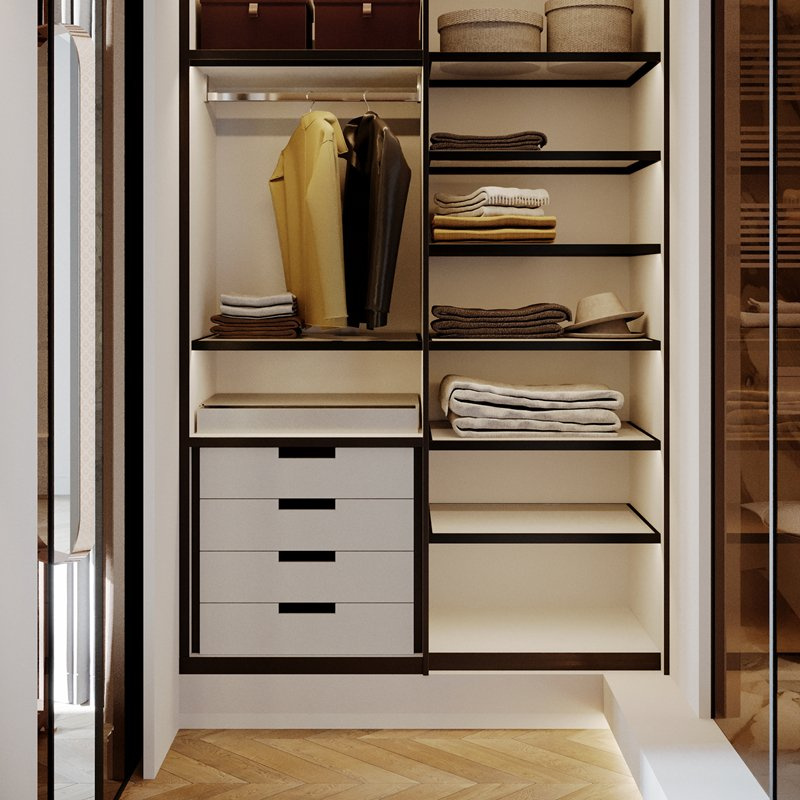 Custom Furniture Portable Sliding Door Wooden Wardrobe Closets Bedroom Furniture Metal /Aluminum/ Armario Cabinets Closet Set