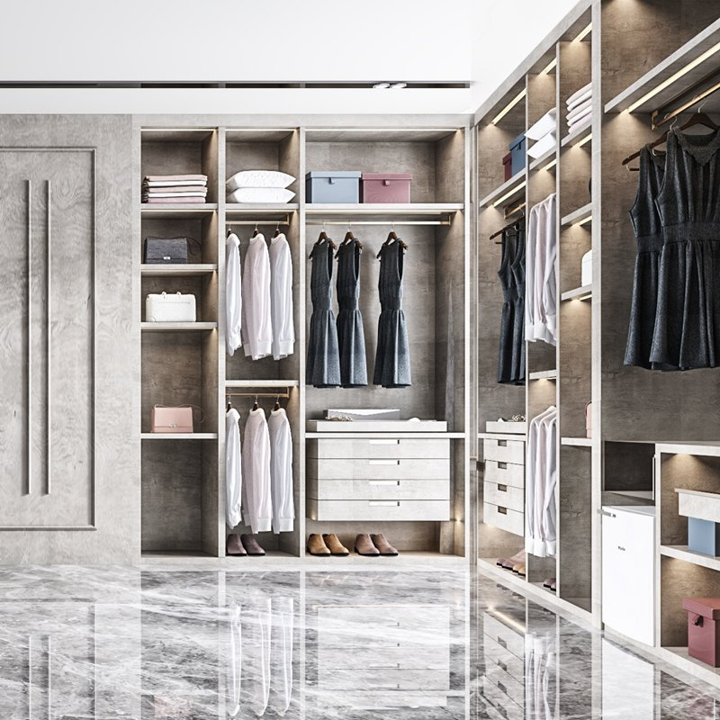 Factory-Direct Modern Minimalist Wardrobes - Freely Combinable Open Bedroom Dressing room